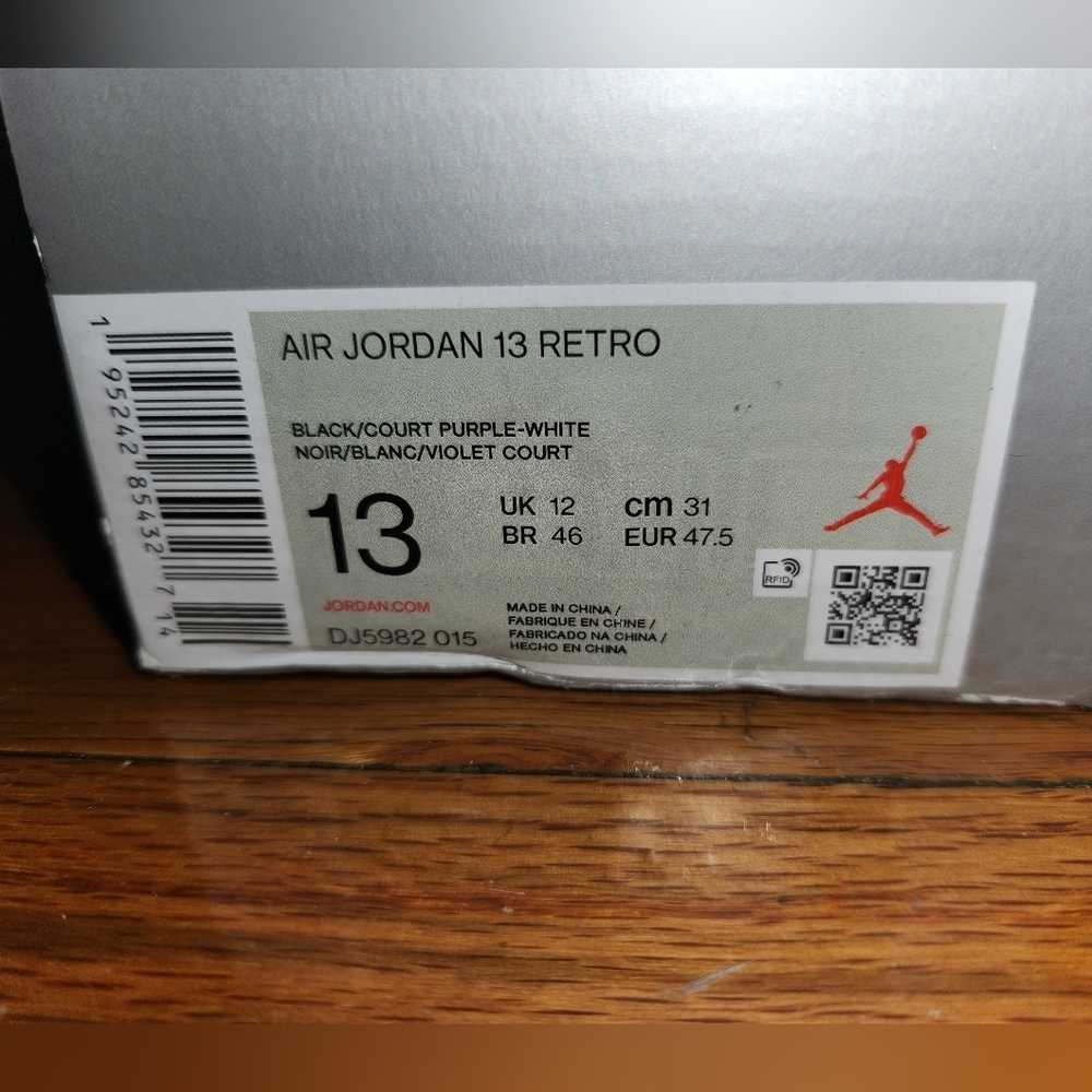 Air Jordan Retro 13 Black/Court Purple/White - Picture 8 of 11